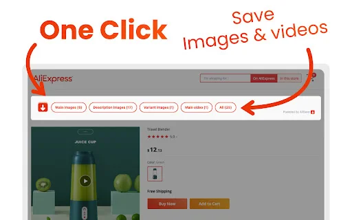 AliSave: I-download ang AliExpress Images at Videos nang Mabilis - Screenshot 2