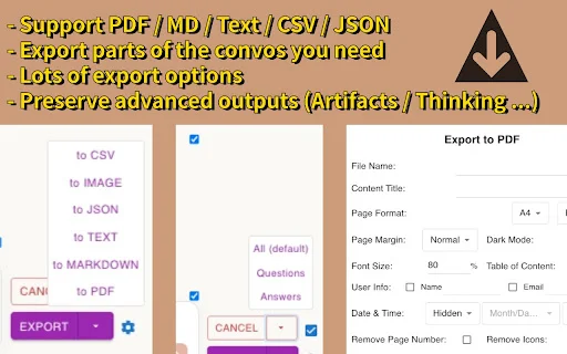 AI Chat Exporter: I-save ang Claude Chats sa PDF at MD – Free - Screenshot 1