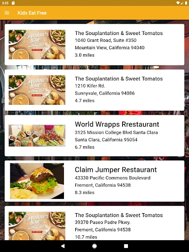I-download ang Kids Eat Free – Maghanap ng Libreng Pagkain para sa mga Bata - Screenshot 8