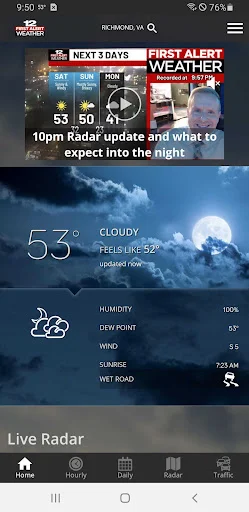 I-download ang WWBT First Alert Weather – Tumpak na Forecast - Screenshot 1