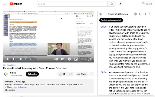 YouTube Summary & ChatGPT by Glasp: I-download ang Pinakabagong Bersyon - Screenshot 3