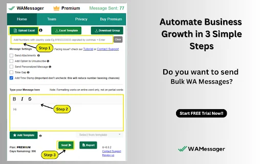 WA Bulk Message Sender – I-automate ang Iyong Marketing sa WhatsApp - Screenshot 1