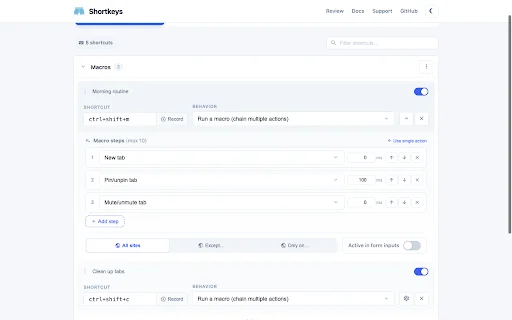 Shortkeys: I-customize ang Browser Shortcuts para sa Mabilis na Trabaho - Screenshot 2