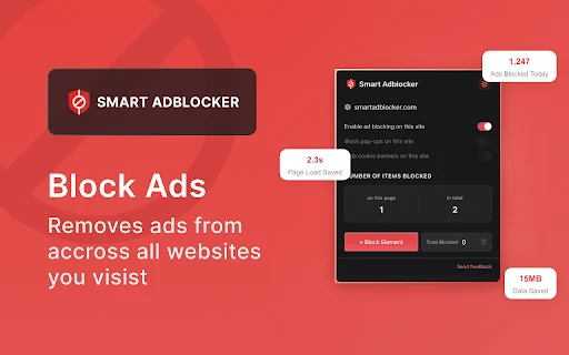 Smart Adblocker para sa Chrome – Mabilis at Libreng Ad Blocker - Screenshot 1