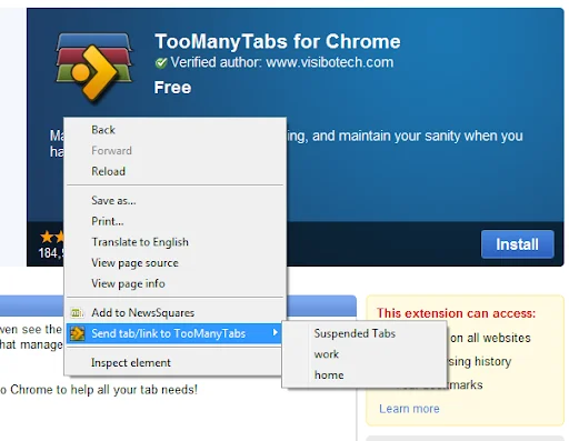TooManyTabs para sa Chrome: Ayusin ang Iyong mga Tab nang Madali - Screenshot 6