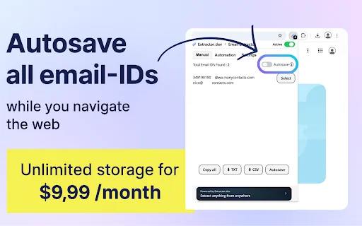 I-download ang Email Extractor: Mabilis na Email Finder Extension - Screenshot 3