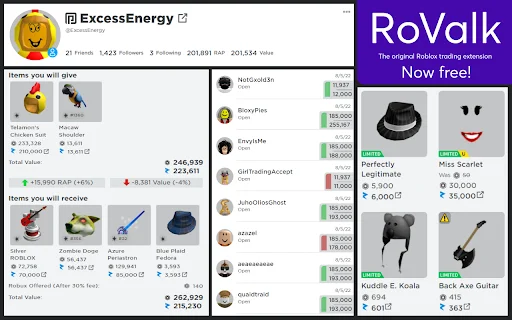 I-download ang RoValk para sa Roblox Trading – Pinakamahusay na Tool - Screenshot 1